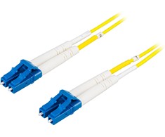 Optinis kabelis DELTACO LC - LC, dvipusis, vienmodis OS2, 0,5m / LCLC-0S-5
