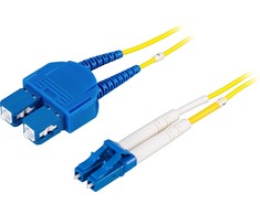 Optinis kabelis DELTACO LC - SC, dvipusis, vienmodis OS2, 1,5m / LCSC-1S-5