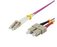 Optinis kabelis DELTACO OM4, LC - SC, duplex, multimode, 50/125, 15m / LCSC-715