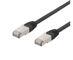 Patch kabelis DELTACO S/FTP Cat6, 1m, 250MHz, UV atsparus, juodas / SFTP-61UV