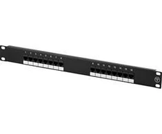 Deltaco Patch UTP panelė 19" 16xRJ45, Cat6, UTP, 1U, 10Gbps / PAN-102