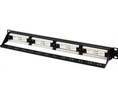 DELTACO 19 "komutacinė panelė, 24xRJ45, Cat6, UTP, 1U, 10Gbps, metalinė, juoda / PAN-112