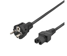 Prailginimo kabelis DELTACO 3m, įžemintas, tiesus IEC 60320 C15 į tiesų CEE 7/7, max 250V / 10A, juodas / DEL-117C
