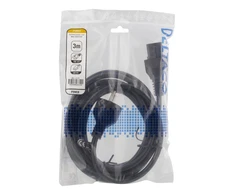 Prailginimo kabelis DELTACO 3m, įžemintas, tiesus IEC 60320 C15 į tiesų CEE 7/7, max 250V / 10A, juodas / DEL-117C