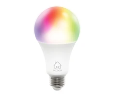 RGB LED lempos DELTACO SMART HOME E27, 3 vnt. pakuotė, WiFI 2.4GHz, 9W, 810lm, pritemdoma, 16m spalvų, 220-240V, baltos / SH-LE27RGB-3P