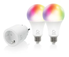 Rinkinys DELTACO SMART HOME išmanusis kištukas ir 2x RGB LED lemputės / SH-KIT01