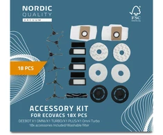 Priedų rinkinys robotui dulkių siurbliui Nordic Quality, skirtas Ecovacs DEEBOT X1 OMNI / X1 Turbo / X1 Plus, 18 dalių
