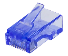 RJ45 jungtis kištukui, Cat6, UTP (neekranuota), 20 vnt, transparentinė DELTACO mėlyna / MD-116