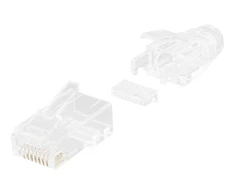 RJ45 jungtis plonam patch kabeliui DELTACO Cat6a, 28AWG, neekranuotas, įdėklas pridėtas / MD-24