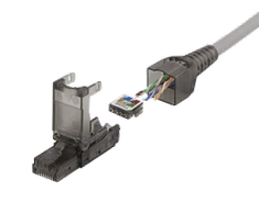 RJ45 kištukas Cat6A, neekranuotas, be įrankių DELTACO pilka / MD-105
