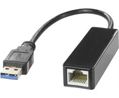 Šakotuvas DELTACO 1xRJ45, 1xUSB 3.0, juodas / USB3-GIGA5