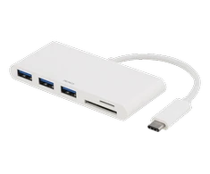 Šakotuvas DELTACO, USB 3.1, 2xUSB-C, baltas / USBC-HUB