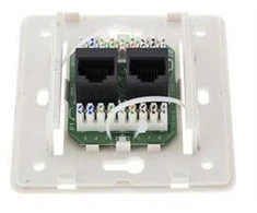 Sieninis lizdas, paviršiaus UTP, 2xRJ45, Cat6 DELTACO baltas / VR-34