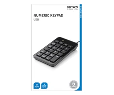 Skaičių klaviatūra DELTACO USB, juoda / TB-120