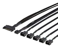 Skirstytuvas DELTACO skirtas PWM aušintuvams, 4-pin į 5x4-pin female, SATA / SSI-69