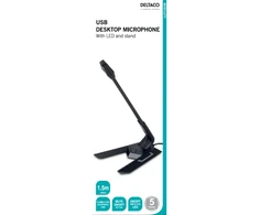 Stalinis USB mikrofonas su LED DELTACO juodas / MF-104