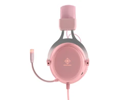 Stereo ausinės DELTACO GAMING PH85, 57mm, LED, rožinės / GAM-030-P