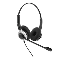Stereo ausinės DELTACO OFFICE USB, suderinamos su Teams ir Webex, garsumo valdymas, triukšmą mažinantis mikrofonas, juodos / DELO-0652