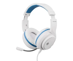 Stereo žaidimų ausinės DELTACO GAMING Baltas LINE skirtos PS5, 2 m laidas, 40 mm elementas, balta / mėlyna / GAM-127-W