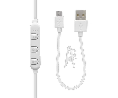 STREETZ „Stay-į ausis įkišamos“ BT5,0 ausinės su mikrofonu ir valdymo mygtukais, baltos HL-BT304