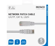 Tinklo kabelis DELTACO U/UTP Cat6, 10m, baltas / TP-610V-K / R00210003