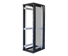 TOTEN System G, 19" grindų spintelė, 42U, 600x1200, perforuotos durys priekyje, perforuotos durys gale, 800 kg apkrova, juodas 19-G6242PP