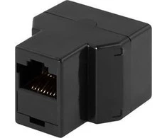 Trišakis lizdas 8P / 8C RJ45 DELTACO juodas / MD-13A