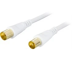 Inline TV antenos kabelis DELTACO, 1m, baltas / AN-101