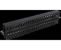 Deltacoimp 19 "kabelių panelė, metalo / plastiko, dvipusis kanalas, 1U, juodas 19-21