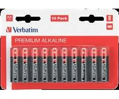 AA šarminės baterijos, 1,5 V, 10 vnt, Verbatim juoda / V49875