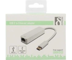Adapteriai DELTACO 1xRJ45, 1xUSB 3.1, baltas/ USBC-GIGA1