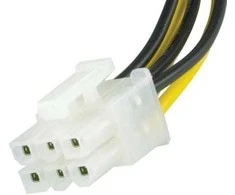Adapteris kabelis DELTACO 2x4 pin, 6-pin PCI-Express, 0.25m / SSI-45