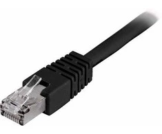 DELTACO F / UTP Cat6 patch kabelis, LSZH, 0,3 m, juodas STP-603S