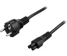 DELTACO grounded cable CEE 7/7 IEC 60320 C5 , max 250V / 2.5A, 0.5m, juodas DEL-109C-50