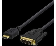 DELTACO HDMI į DVI kabelis, 1m, Full HD, Juodas HDMI-110D
