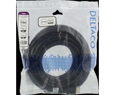 DELTACO High-Speed HDMI kabelis, 10 m, Ethernet, 4K UHD, Be ferito juodas / HDMI-1070D