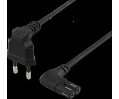 DELTACO kabelis, 1m, kampuotas CEE 7/16 - IEC 60320, juodas DEL-109BL