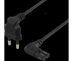 DELTACO kabelis, 2m, kampuotas CEE 7/16 - IEC 60320, juodas DEL-109BM
