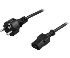 DELTACO kabelis, CEE 7/7 - IEC 60320 C13 , max 250V / 10A, 2m, juodas/ DEL-109M