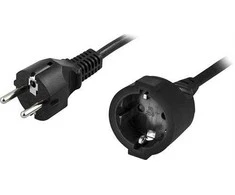 DELTACO kabelis CEE 7/7 į CEE 7/4 (Schuko) , 5m juodas DEL-112T
