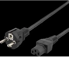 DELTACO maitinimo laidas CEE 7/7 - IEC C15, 2m, juodas DEL-117B