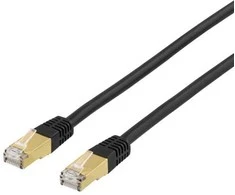 DELTACO S/FTP Cat7 patchkabel, LSZH (halogenfri), 3m, svart