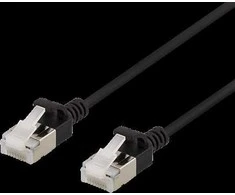 DELTACO U / FTP Cat6a pleistras kabelis, plonas, 3,8mm skersmens, 2m, juodas