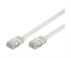 DELTACO U / UTP Cat6 patch kabelis, flat, 2m, 250MHz, baltas / TP-62V-FL