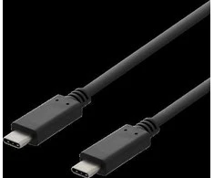 DELTACO USB 2.0 USB-C - USB-C krovimo kabelis, 3A, 2m, juodas USBC-2002