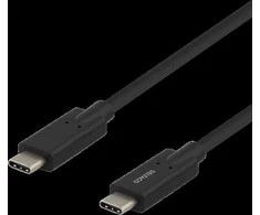 DELTACO USB-C - USB-C laidas, 5Gbit / s, 5A, 2M, juodas USBC-1503M