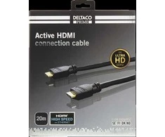 DELTACO PRIME Aktyvus HDMI Kabelis, 20m, HDMI Type-A, 4K, Juodas / HDMI-3200