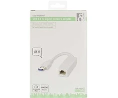 DELTACO USB 3.0 tinklo adapteris, Gigabit, 1xRJ45, 1xUSB3.0 A ha baltas / USB3-GIGA4