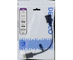Lankstus HDMI adapteris, 0,2m, HDMI M/F, UHD DELTACO / HDMI-21F