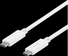 Kabelis DELTACO USB-C - USB-C, 5Gbit / s, 5A, 1M, baltas / USBC-1502M
